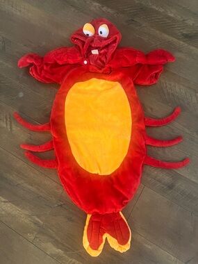 Baby Lobster Costume Red and Orange - Plush Onsie Hooded Outfit